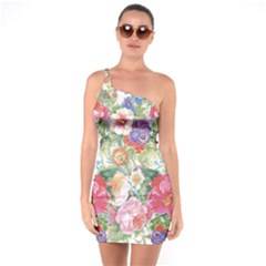 Beautiful Flowers One Soulder Bodycon Dress by goljakoff