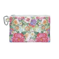 Beautiful Flowers Canvas Cosmetic Bag (medium) by goljakoff