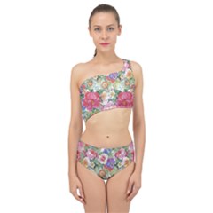 Beautiful Flowers Spliced Up Two Piece Swimsuit by goljakoff