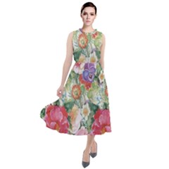 Beautiful Flowers Round Neck Boho Dress by goljakoff