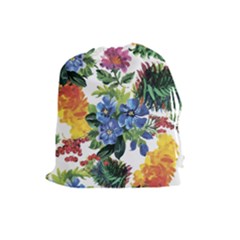 Flowers Drawstring Pouch (large) by goljakoff