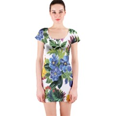 Flowers Short Sleeve Bodycon Dress by goljakoff