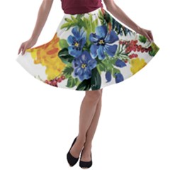 Flowers A-line Skater Skirt by goljakoff