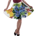 Flowers A-line Skater Skirt View1