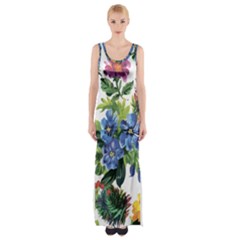 Flowers Thigh Split Maxi Dress by goljakoff