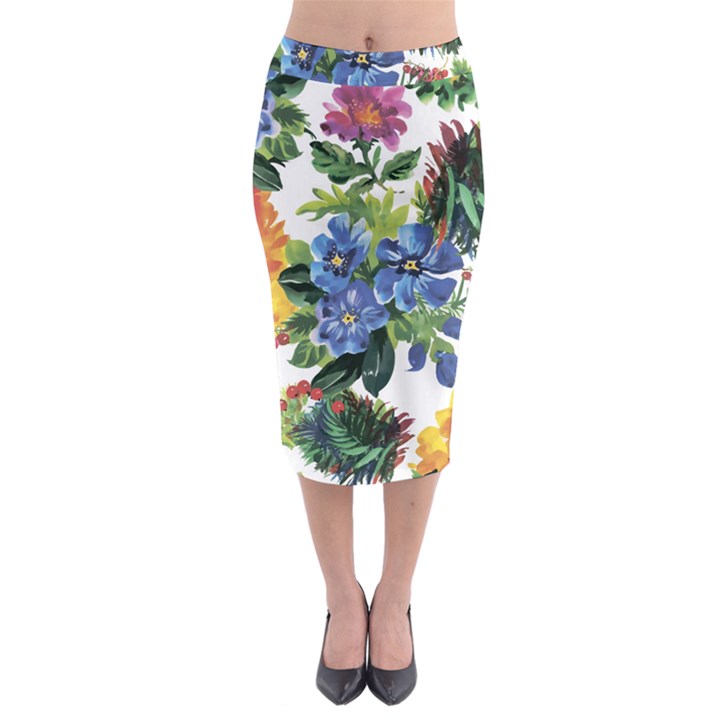 Flowers Midi Pencil Skirt