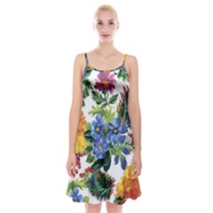 Flowers Spaghetti Strap Velvet Dress by goljakoff