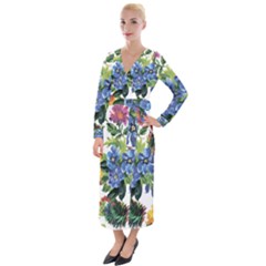 Flowers Velvet Maxi Wrap Dress by goljakoff