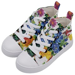 Flowers Kids  Mid-top Canvas Sneakers by goljakoff