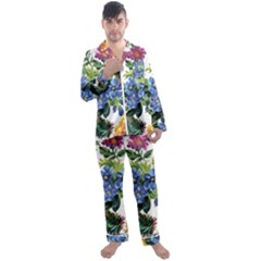 Flowers Men s Long Sleeve Satin Pyjamas Set by goljakoff