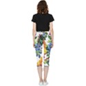 Flowers Inside Out Lightweight Velour Capri Leggings  View4