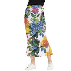 Flowers Maxi Fishtail Chiffon Skirt by goljakoff