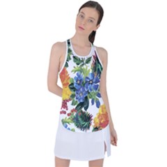 Flowers Racer Back Mesh Tank Top by goljakoff