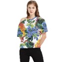 Flowers One Shoulder Cut Out Tee View1