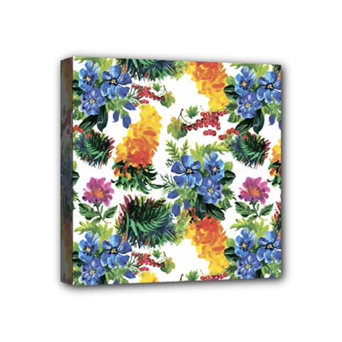 Flowers Pattern Mini Canvas 4  X 4  (stretched) by goljakoff