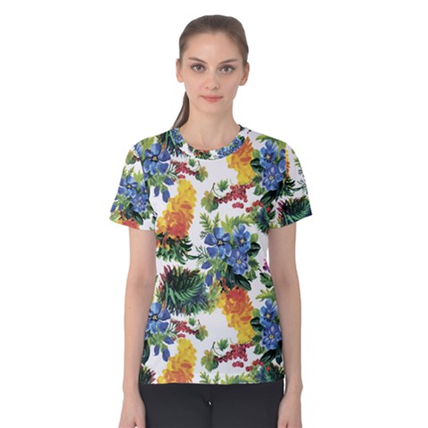 Flowers Pattern Women s Cotton Tee by goljakoff