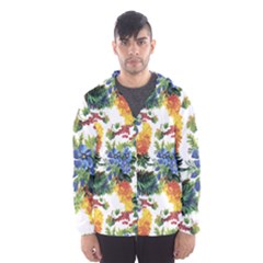 Flowers Pattern Men s Hooded Windbreaker by goljakoff