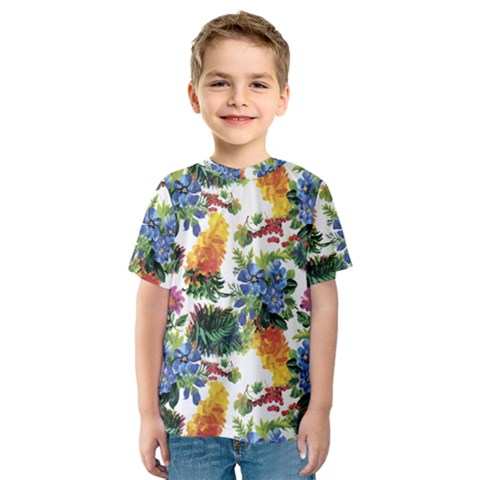 Flowers Pattern Kids  Sport Mesh Tee by goljakoff