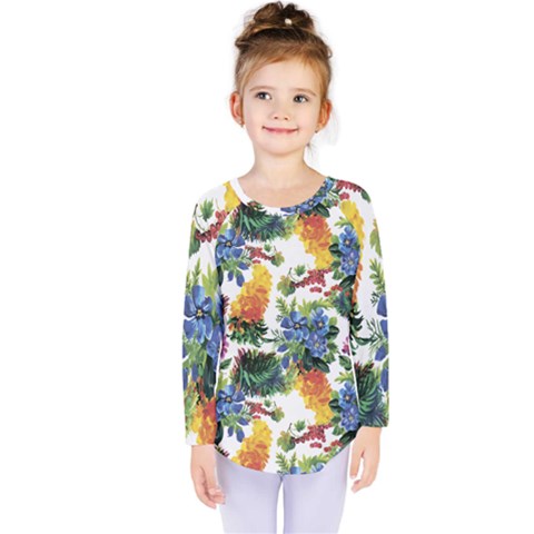 Flowers Pattern Kids  Long Sleeve Tee by goljakoff