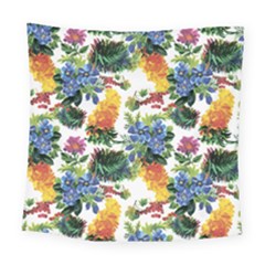 Flowers Pattern Square Tapestry (large) by goljakoff