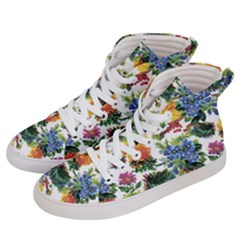 Flowers Pattern Men s Hi-top Skate Sneakers by goljakoff