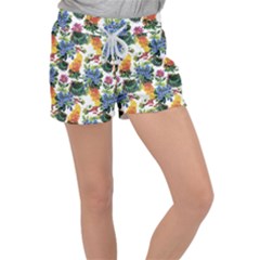 Flowers Pattern Velour Lounge Shorts by goljakoff