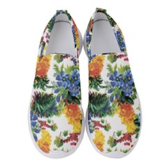 Flowers Pattern Women s Slip On Sneakers by goljakoff