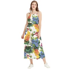 Flowers Pattern Boho Sleeveless Summer Dress