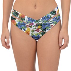 Flowers Pattern Double Strap Halter Bikini Bottom