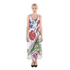 Summer Flowers Sleeveless Maxi Dress by goljakoff