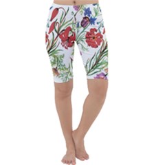 Summer Flowers Cropped Leggings  by goljakoff