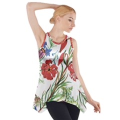 Summer Flowers Side Drop Tank Tunic by goljakoff