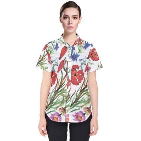 Summer Flowers Women s Short Sleeve Shirt by goljakoff