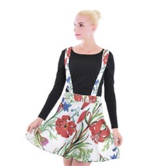 Summer Flowers Suspender Skater Skirt by goljakoff