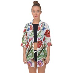 Summer Flowers Open Front Chiffon Kimono by goljakoff