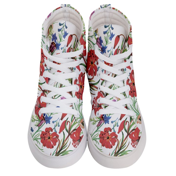 Summer flowers Men s Hi-Top Skate Sneakers