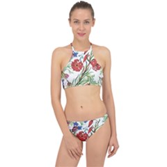 Summer Flowers Racer Front Bikini Set by goljakoff