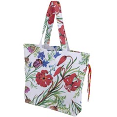 Summer Flowers Drawstring Tote Bag by goljakoff