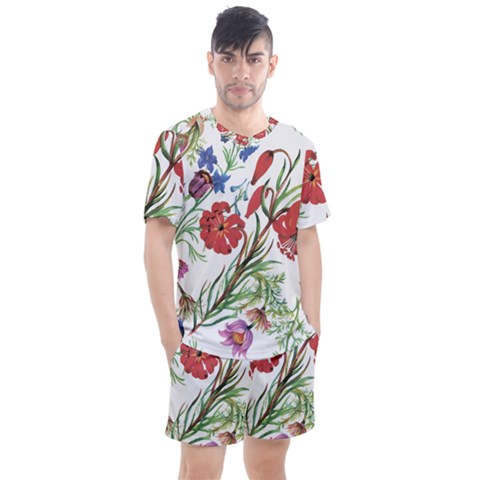 Summer Flowers Men s Mesh Tee And Shorts Set by goljakoff