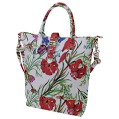 Summer Flowers Buckle Top Tote Bag by goljakoff