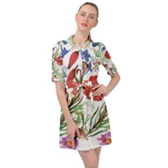 Summer Flowers Belted Shirt Dress by goljakoff