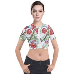 Summer Flowers Short Sleeve Cropped Jacket by goljakoff