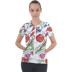 Summer Flowers Short Sleeve Zip Up Jacket by goljakoff