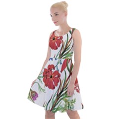 Summer Flowers Knee Length Skater Dress by goljakoff