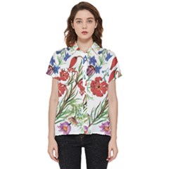 Summer Flowers Short Sleeve Pocket Shirt