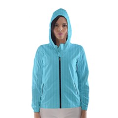 Arctic Blue & Black -  Women s Hooded Windbreaker by FashionLane