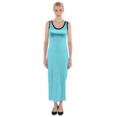 Arctic Blue & Black -  Fitted Maxi Dress by FashionLane