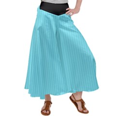 Arctic Blue & Black -  Satin Palazzo Pants by FashionLane