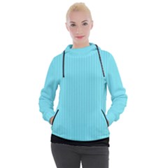 Arctic Blue & Black -  Women s Hooded Pullover by FashionLane