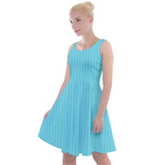 Arctic Blue & Black -  Knee Length Skater Dress by FashionLane